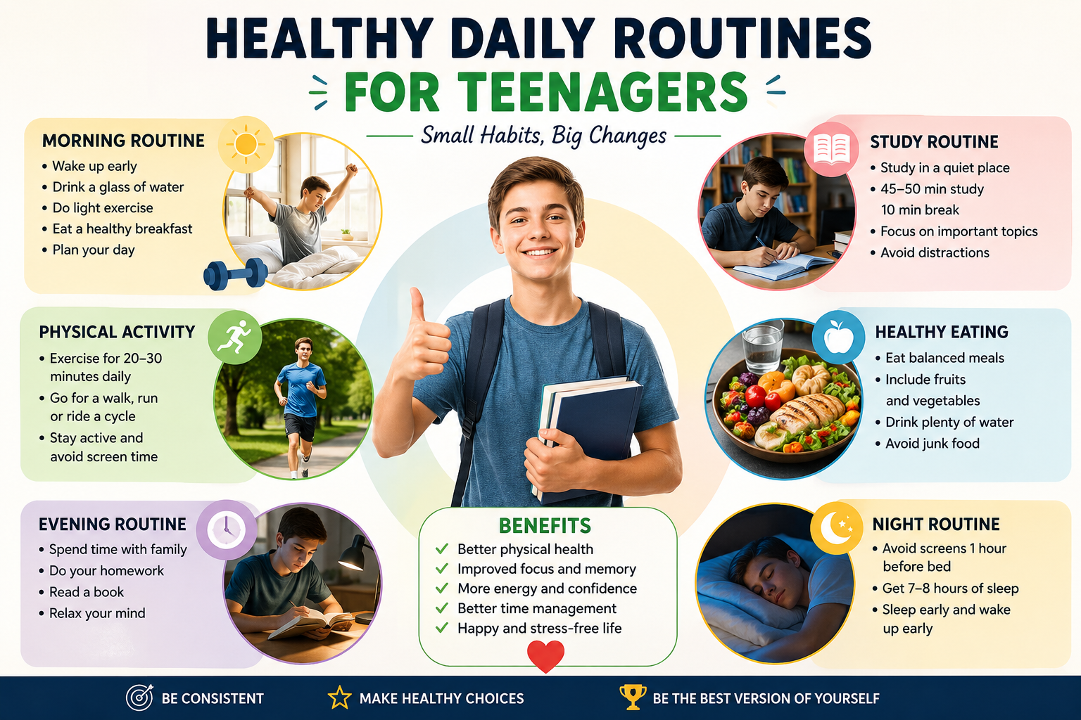 Healthy daily routine for teenagers