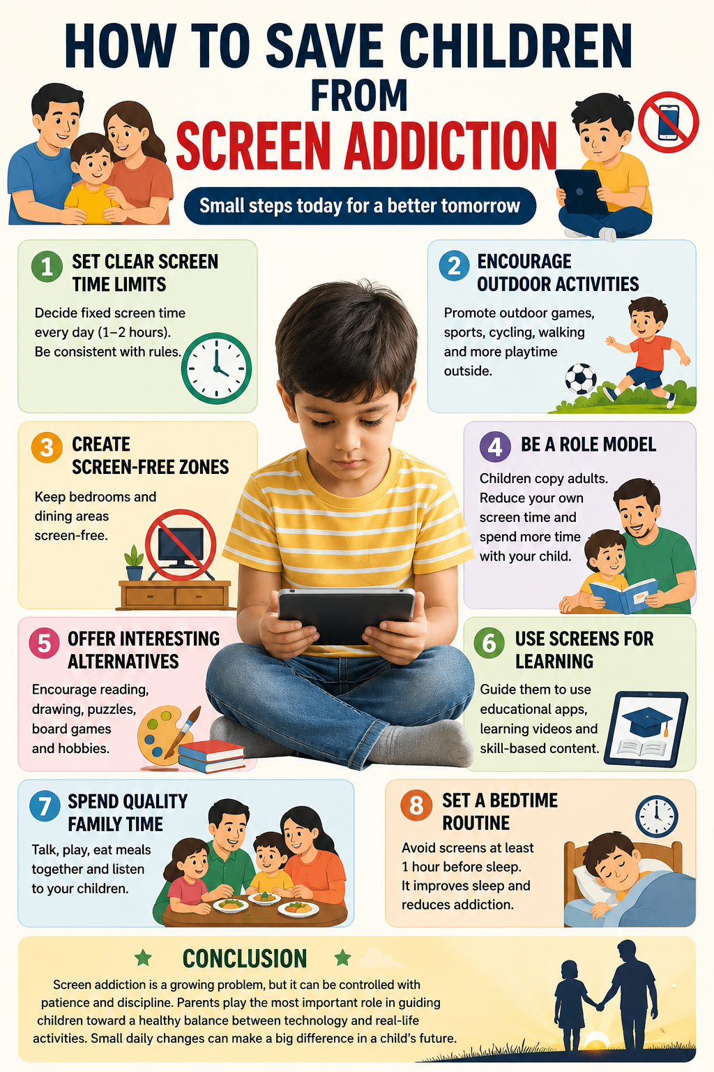 How to save child from screen addiction